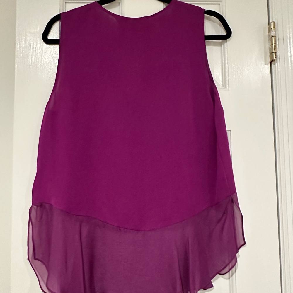 Diane Von Furstenberg Rich Purple Blouse 100% silk